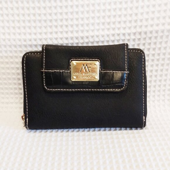 Anna Martina Franco Black Wallet - Picture 1 of 10